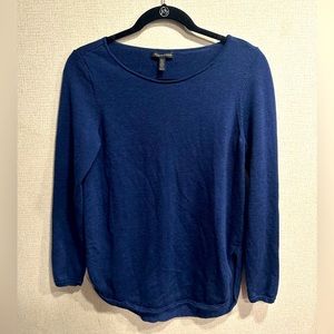 Eileen Fisher XS blue merino wool long sleeve top